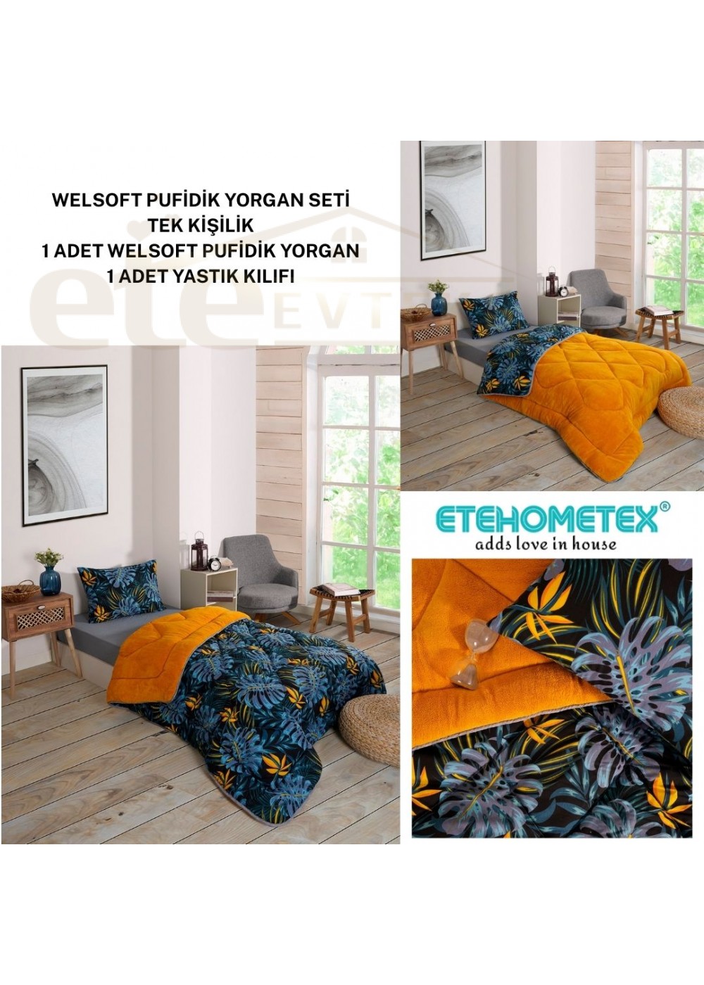 ETE HOMETEX TEK KİŞİLİK LÜX WELSOFT YORGAN MONESTERA HARDAL 155X215CM 8696474231960 ETE HOMETEX TEK KİŞİLİK LÜX WELSOFT YORGAN MONESTERA HARDAL 155X215CM 8696474231960